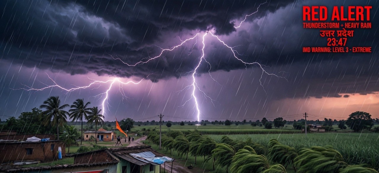 यूपी में रेड अलर्ट! IMD ने जारी किया भारी आंधी-तूफान, ओलावृष्टि और भारी बारिश का अलर्ट; 29 मई सबसे खतरनाक