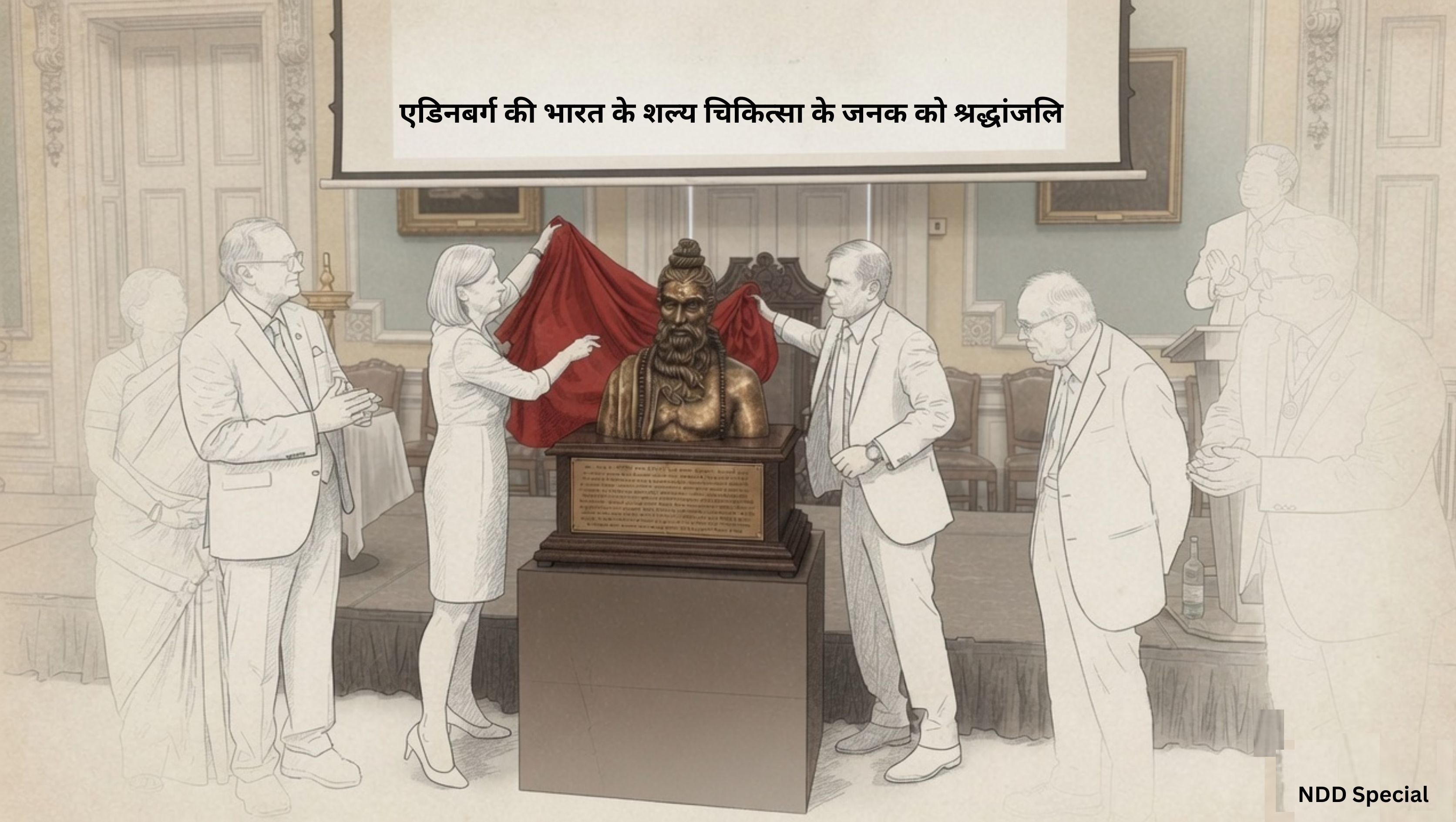 एडिनबर्ग की शल्य चिकित्सा के जनक को श्रद्धांजलि: महर्षि सुश्रुत की प्रतिमा रॉयल कॉलेज में गर्व से स्थापित